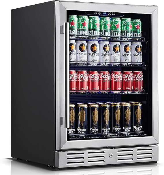 24 Inch Under Counter Beverage Fridge -Max 164Cans Capacity Drink cooler