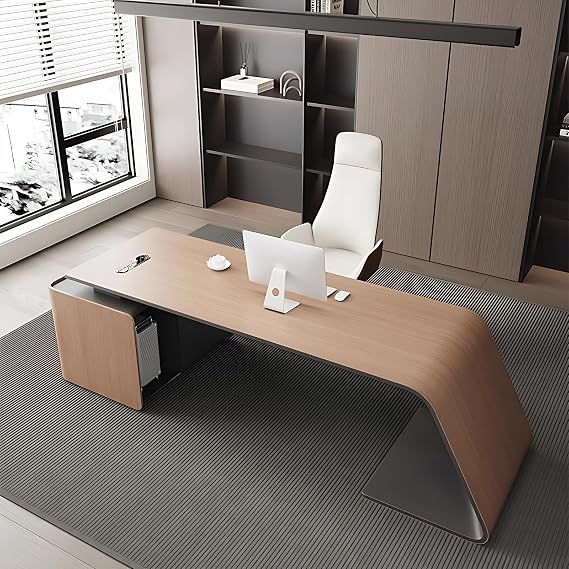 Executive Desk - Atmospheric l Shaped Desk with Drawers, Home Office Desks with Mainframe Cabinet, Desks with Storage & Multi-Function Cable Box, No Installation Required 78.7