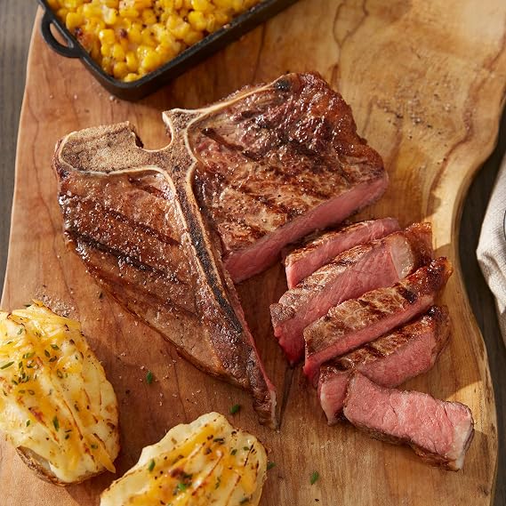 Premium Porterhouse Steak, 4 count, 18 oz each, Tender and Juicy, Aged up to 28 Days. Restaurant-Quality Steaks with Hearty bone-in flavor and Cooking Instructions from Kansas City Steak Company