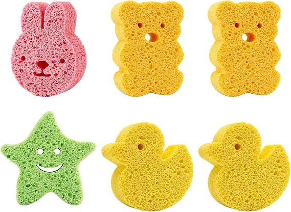 Gentle Babys Bath Sponge, Soft Baby Sponge, Baby Sponges, Kids Bath Sponge, Multipack of 6, Bath Time Essential, Hygienic and Reusable