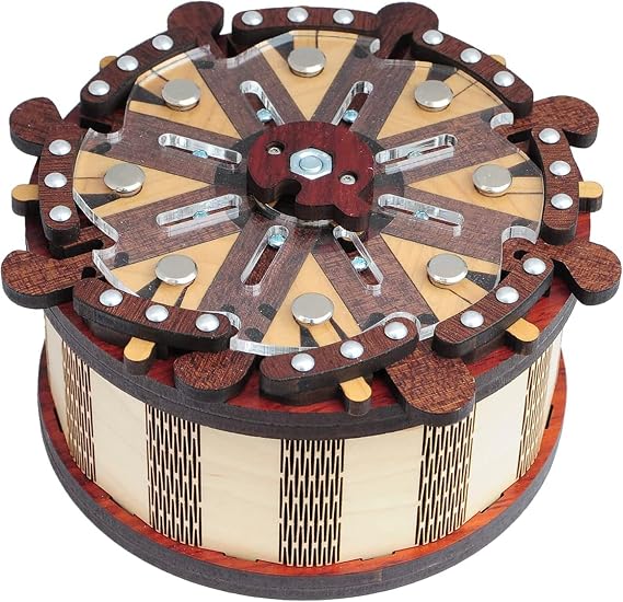 Steuerrad Puzzle Box - Brainteaser Trick Box Handmade by Jean-Claude Constantin in Germany - Difficulty Expert