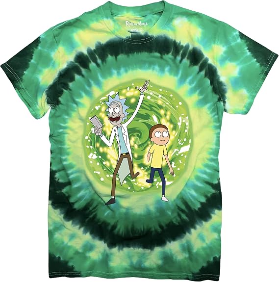 Ripple Junction Rick and Morty Men's Short Sleeve T-Shirt Tie Dye Portal Officially Licensed