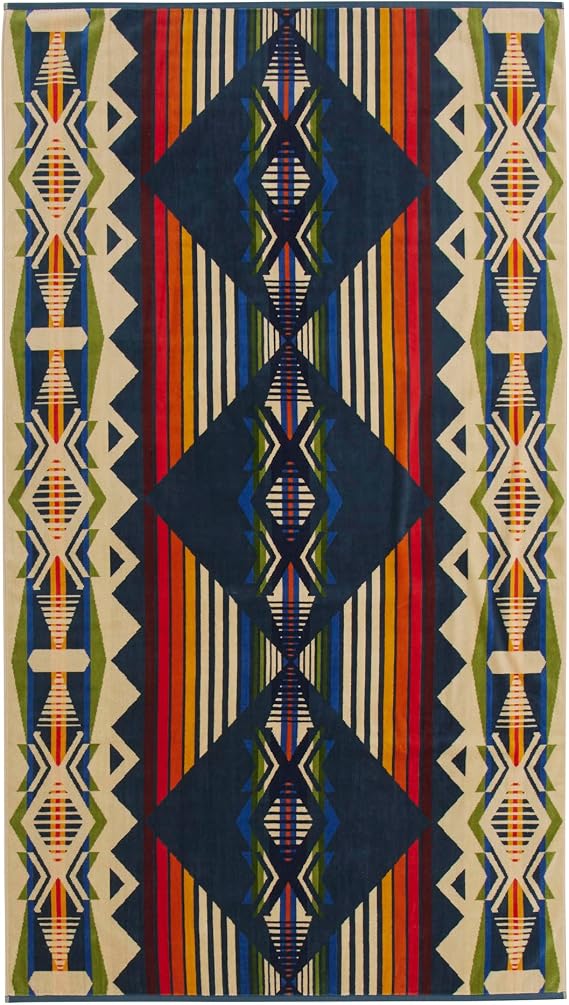 Pendleton Oversized Jacquard Spa Towels, 40 x 70 inches Bath Towels, 100% Cotton, Soft and Quick Dry for the Beach, Hot Tub, Pool - Creekside