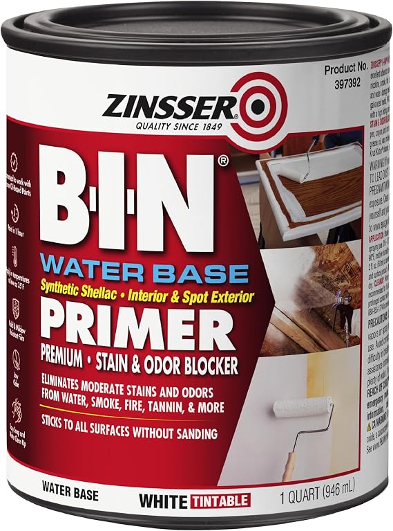 Zinsser B-I-N Water Base Stain & Odor Blocking Primer, Flat White