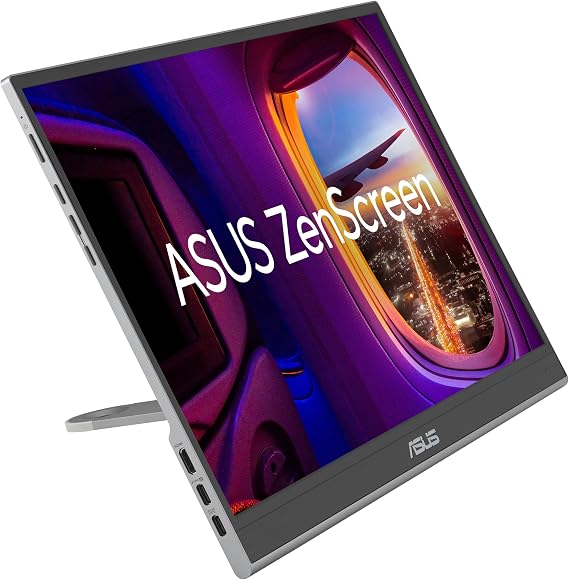 ASUS ZenScreen 16 OLED USB-C portable monitor (MQ16AHE) Full HD, 100% DCI-P3, 1ms, HDR-10, Mini HDMI, Eye Care, Proximity Sensor, 360 kickstand, Compatible with Laptops, Smartphones,