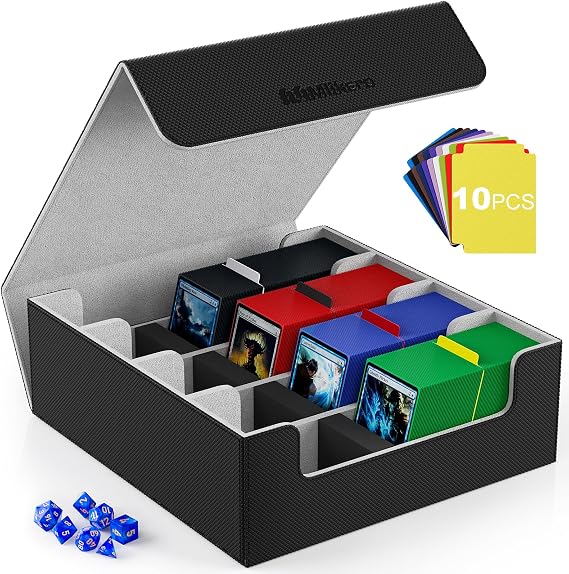 Mlikero 1200 White Sleeves & 4 Rows Card Deck Case