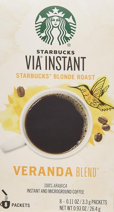Starbucks Coffee Via Ready Brew, Instant Coffee, Veranda flavor, 1 box of 8 individual servings