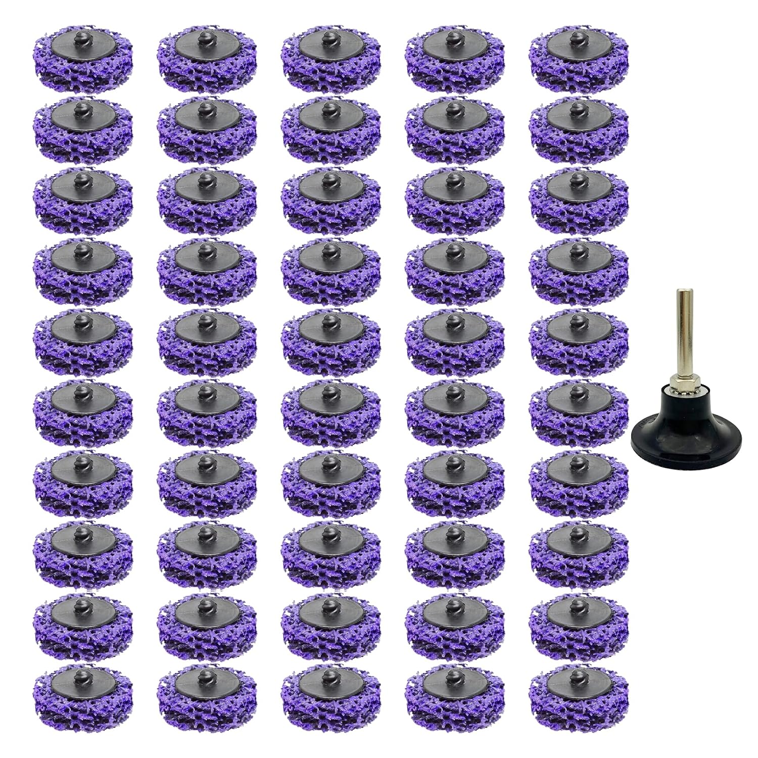 50 Pack 2’’ Strip Disc Wheel for Angle Grinder Abrasive Quick Change Easy Strip Discs Stripping, with 2’’ Disc Pad Holder, Sanding Disc for Paint Removal Stripping Wheel for Sander