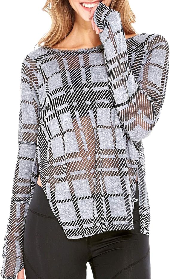 Terez Women's Long Sleeve Burnout Tee