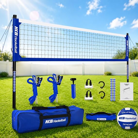 Haokelball 22FT Badminton Volleyball Pickleball Net, Adjustable Height