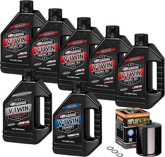Maxima Racing Oil 3-Hole Oil Change Kit fits Harley-Davidson, 2017-Up M8, Black Filter