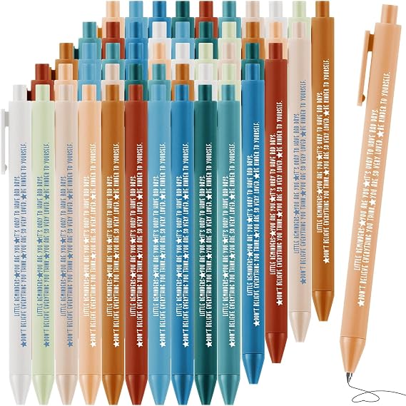 Sayglossy 50 Pcs Mental Health Motivational Pens Bulk Gifts, Colorful