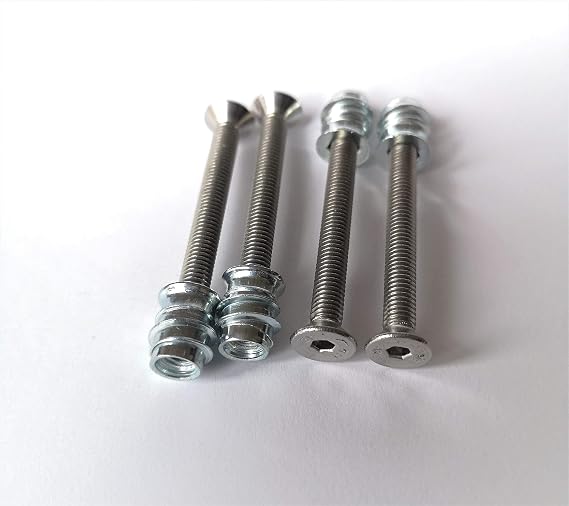 Guitar Neck Screws & Threaded Inserts – Hex/Allen – for Fender Stratocaster & Telecaster – M5, 40 mm (Set of 4 with Mounting Tool)