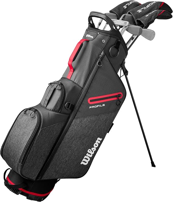 Wilson Men's Profile Complete Golf Set with Stand Bag - Right Hand, Regular, Red/Black/Silver