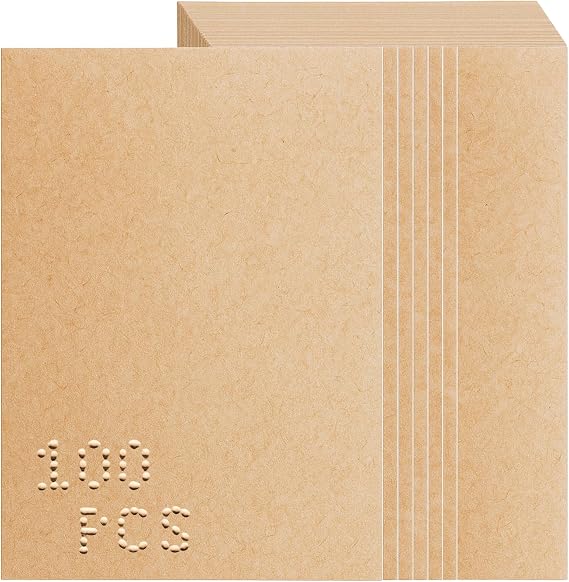 100 Sheets Braille Paper - No Holes, Writing Paper Blank for Blind People Practice Learn Braille School Supplies, Paper Blinds Designed for Braille Writing Boards, 11.7 x 8.5 Inch