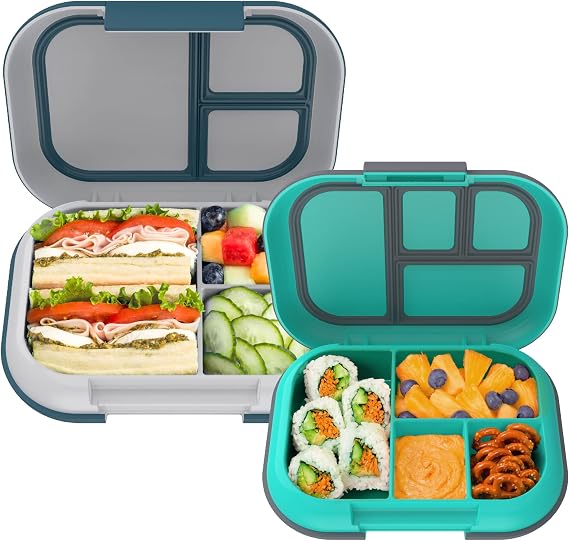 Bentgo Chill Kids (Electric Aqua) and Chill Max (Fog & Deep Teal) Lunch Box Set