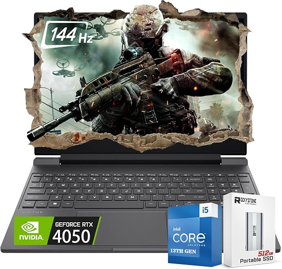 HP Victus 15.6" 144Hz FHD IPS Premium Gaming Laptop, RTX 4050 Graphics, 13th Intel 8-Core i5-13420H Up to 4.6 GHz, Backlit KB, Bluetooth 5.3, W/512GB PSD, Windows 11 Home(16GB |1TB SSD)