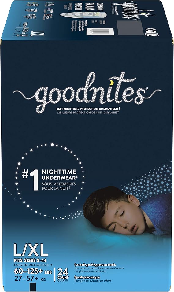 Goodnites, Boys Bedwetting Underwear, L/XL, 24 Count