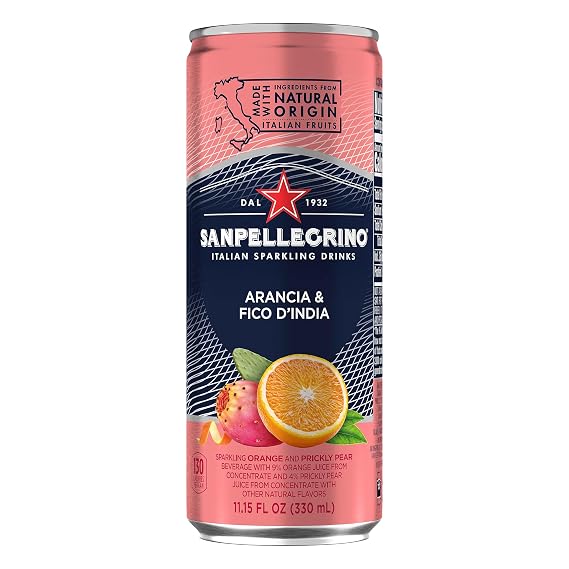 Sanpellegrino Prickly Pear and Orange Sparkling Fruit Beverage, 11.15 fl oz. Cans (6 Count)