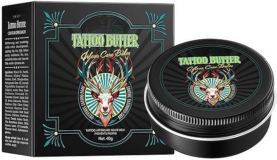 Tattoo Balm & Healing Cream Aftercare – Moisturizing Tattoo Butter for Fast Recovery, Soothing Numbing Relief & Skin Protection – Tattoo Alternative (Black-60g, One Size)