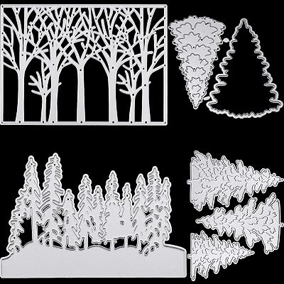 Willbond 4 Pcs Metal Die Cuts Tree Die Cuts for Card Making Embossing Cutting Stencils for Scrapbooking Card Making Photo Decorative