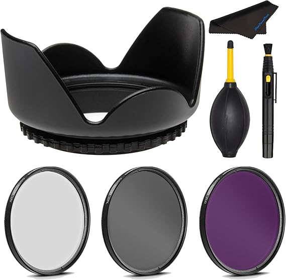 PRO 67mm Filter Kit + PRO Tulip Lens Hood for Nikon AF-S DX Nikkor 18-140mm f/3.5-5.6G ED VR - 67 mm Polarizing Filter, 67mm UV Filter, 67mm Florescent Filter & 67mm Flower Lens Shade Hood