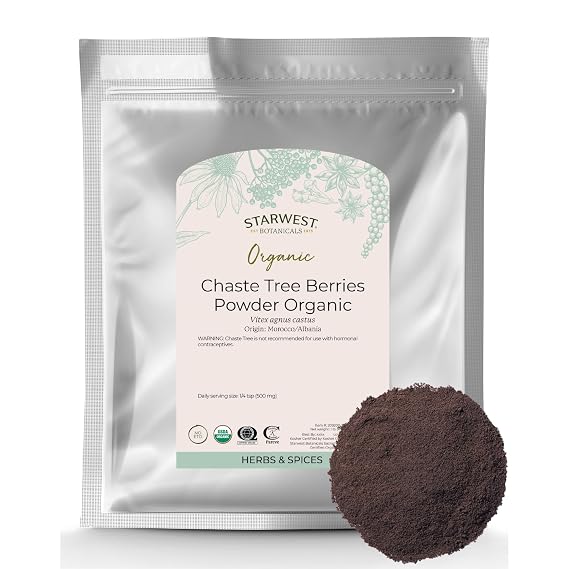 Starwest Botanicals Chaste Tree Berries Powder Organic - Bulk 1 lb Bag