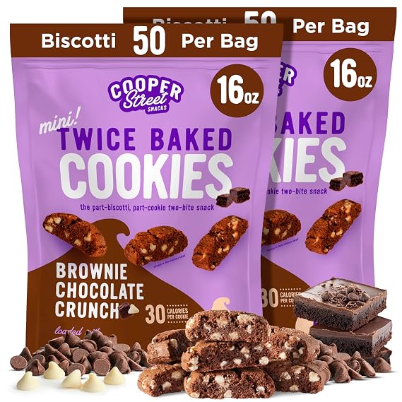 Cooper Street Brownie Chocolate Crunch Mini Biscotti Cookies, 1 lb, 2ct