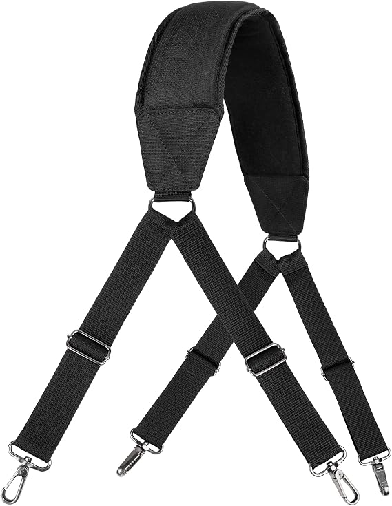 BIG TEETH 2-in-1 Convertible Golf Bag Strap, Backpack Shoulder Strap Replacement with Padded Pad & Swivel Hooks, Universal Fit for Golf Bags with 2 or 4 D-Rings