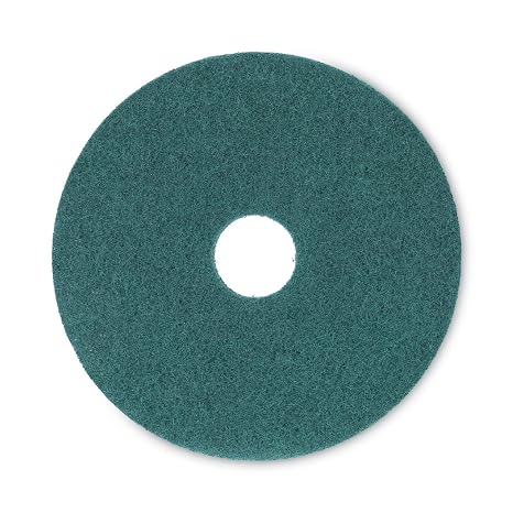 Boardwalk Heavy-Duty Scrubbing Floor Pads, 16" Diameter, Green, 5/Carton