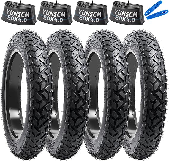 Heavy Duty 20x4.0 Fat E-Bike Tire, High-Performance 20X4/102-406 Compatible with 20 x 4.0 Electric Bike, MTB, Mountain, All-Terrain Directional Tread Bicycle Tire