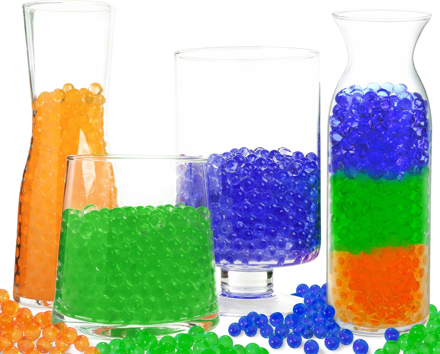 Water Beads for Vases - – 60,000 7.5mm Clear Gel Water Beads for Centerpieces – Multi-Use Gel Beads for Vase Fillers, floral beads, and Planting – Gel Ammo Refill for Any Gel Ball Blaster Gun