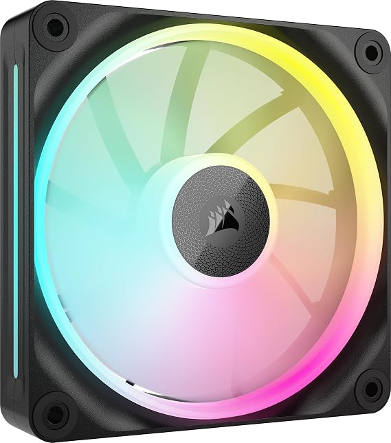 Corsair iCUE LINK LX120 RGB 120mm PWM Fan Single Pack – Dual Light Loops – Requires iCUE LINK System Hub (Sold Separately) AirGuide Technology – Black
