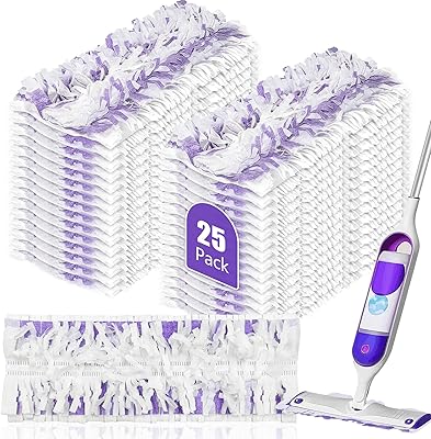25 Pack Disposable Mopping Pads Refills for Swiffer PowerMop Multi-Surface & Wood Mops, Spray Clean Pads Replacement for Floor Cleaning（Purple Without Handle