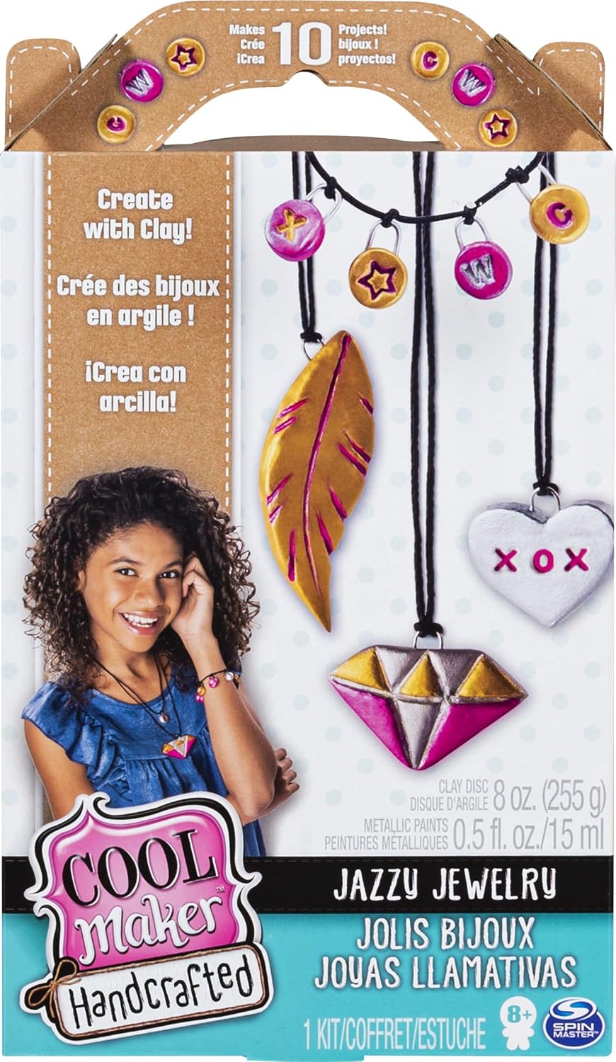 Cool Maker, Handcrafted Jazzy Jewelry Clay Activity Kit, Makes 10 Pieces, for Ages 8 and Up