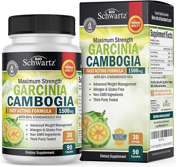 Garcinia Cambogia Weight Loss Pills with 1500mg HCA Pure Extract, 90ct