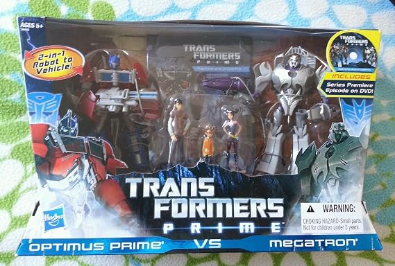 Transformers Prime First Edition Action Figure Set - Optimus Prime vs Megatron with DVD - Entertainment Pack Limited Edition
