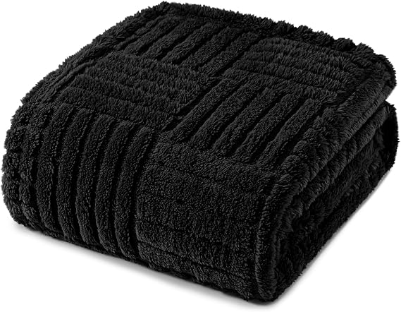 Whale Flotilla Lightweight Fleece Throw Blanket for Couch, Black