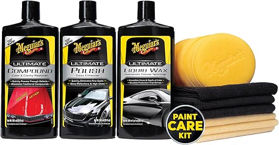 Meguiar's Ultimate 3 Step Paint Care Kit, Car Detailing and Polishing Kit