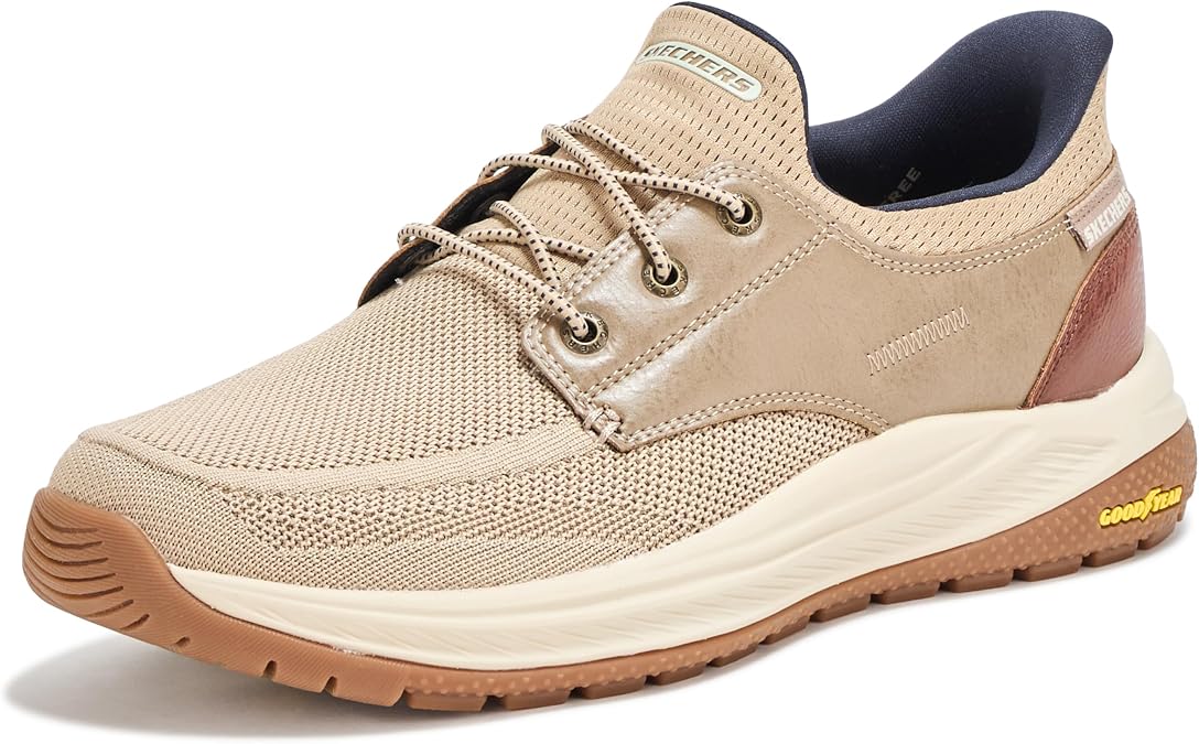 Skechers Men's Meroe - Alden, Taupe, 14 Wide