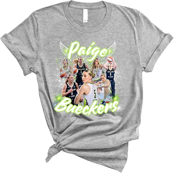 Paige Bueckers Basketball T-Shirt, College Hoops Player Graphic Tee Athletic Fan Apparel for Game Day and Sports Enthusiasts