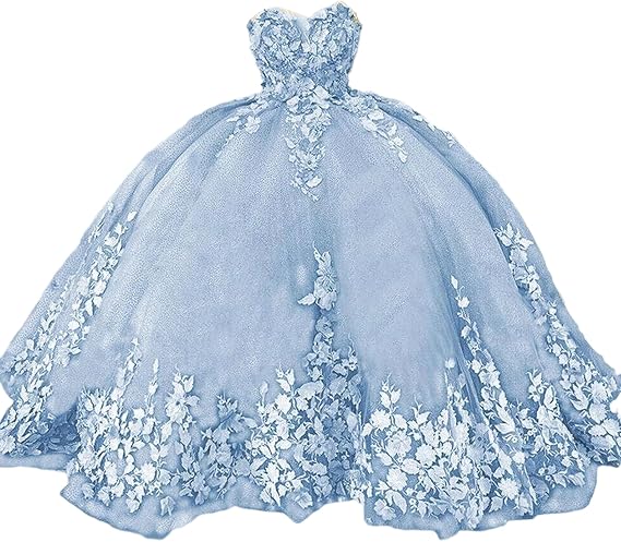 3D Flower V Neck Mint Green Gown, Sleeveless Strapless Floral Embroidered Prom Dress