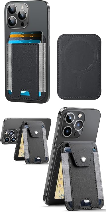 HiWe for MagSafe Wallet for MagSafe Wallet Stand for iPhone 15/14/13/12 Series, not for iPhone 13 Mini/12 Mini
