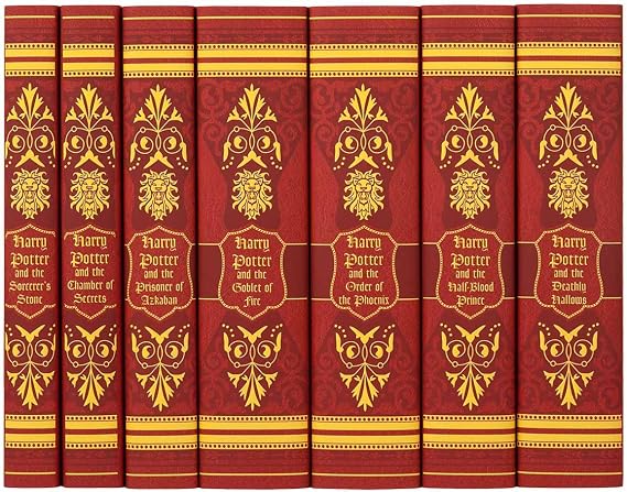 Juniper Books Harry Potter Boxed Set: Gryffindor Edition | 7 Hardcover Volumes with Custom Designed Art Book Covers | Author J.K. Rowling | Includes All 7 Volumes