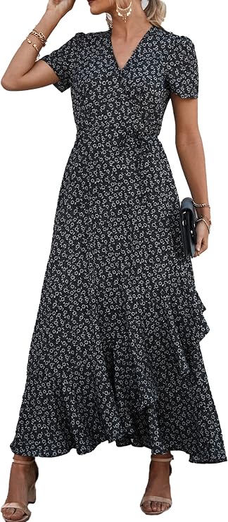 PRETTYGARDEN Women's Boho Floral Summer Maxi Dresses