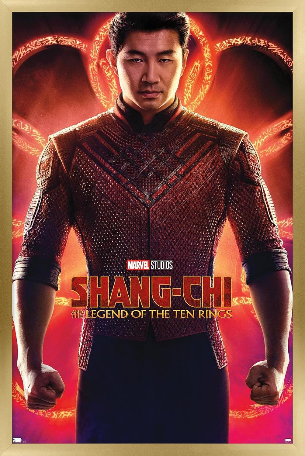 Marvel Shang-Chi and The Legend of The Ten Rings - Teaser Wall Poster, 34L x 22.4W, Gold Framed Version