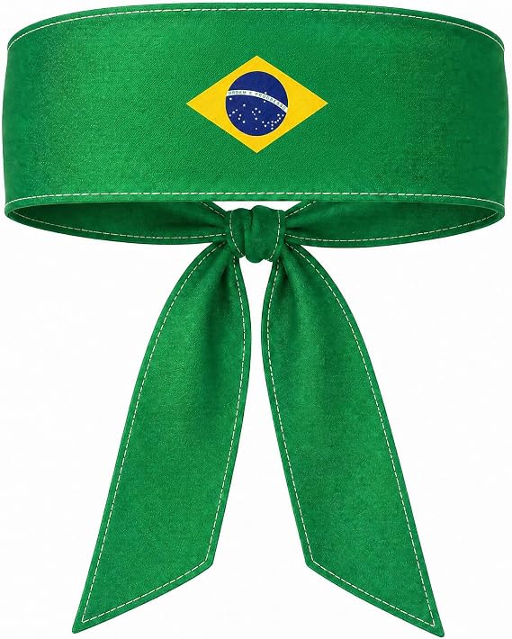 World Cup 2026 Soccer Headband - National Flag Tie Headband for USA Mexico Brazil Argentina Fans - Breathable Sweatband for Football Game Day Watch Parties Patriotic Accessories