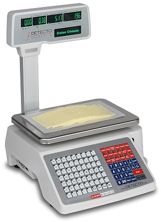 Detecto DL1030P Deli Scale with Integral Printer, Tower Pole Display, 30 lb. x 0.01 lb.