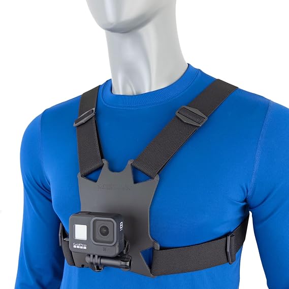 STUNTMAN High-Stability Chest Mount with Ball Joint for Action Cameras | Fits GoPro, DJI Osmo (Action 6, Action 5 Pro, 4, 3), Insta360 (Ace Pro 2, Ace Pro, Ace), and others with a 2-prong mount
