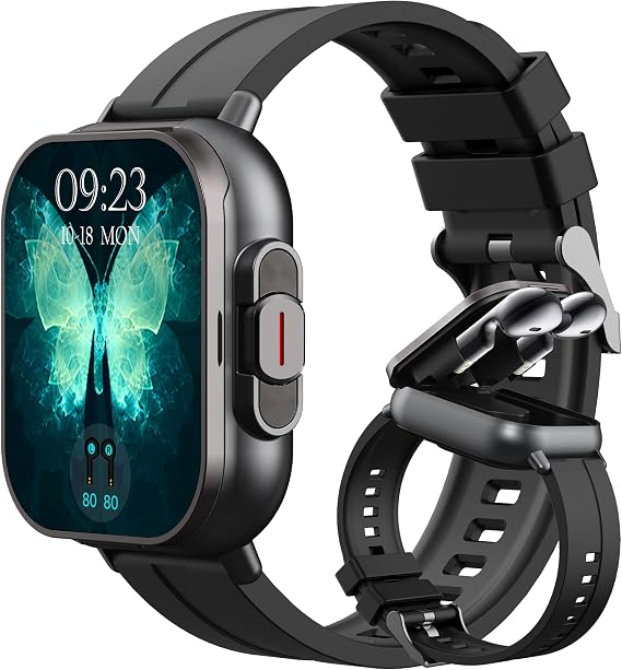 Smart Watch with Earbuds, Make/Answer Calls Wireless Earphones, Fitness Watch Heart Rate Monitor Blood Pressure Sleep Tracker Step Calories Counter, 2.01 Screen Smartwatches for iOS Android